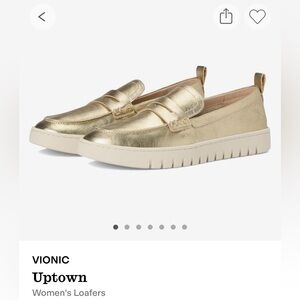 Vionic Uptown Penny Loafers - Metallic Gold 9W